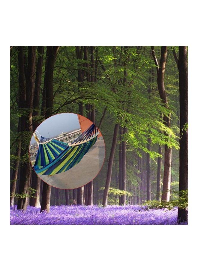 Generic Canvas Bending Stick Hammock With Wooden Stick Blue/Green  - Image 2