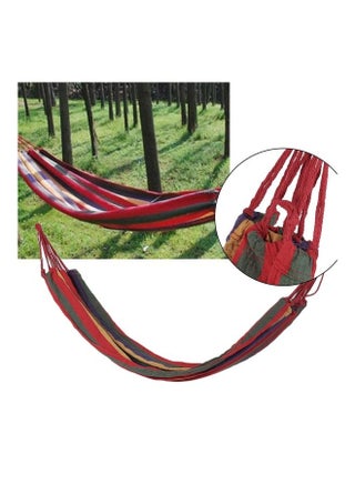 Canvas Striped Swing Single Bed Hammock Red 280x80cm - v1625399278/N48721646A_1