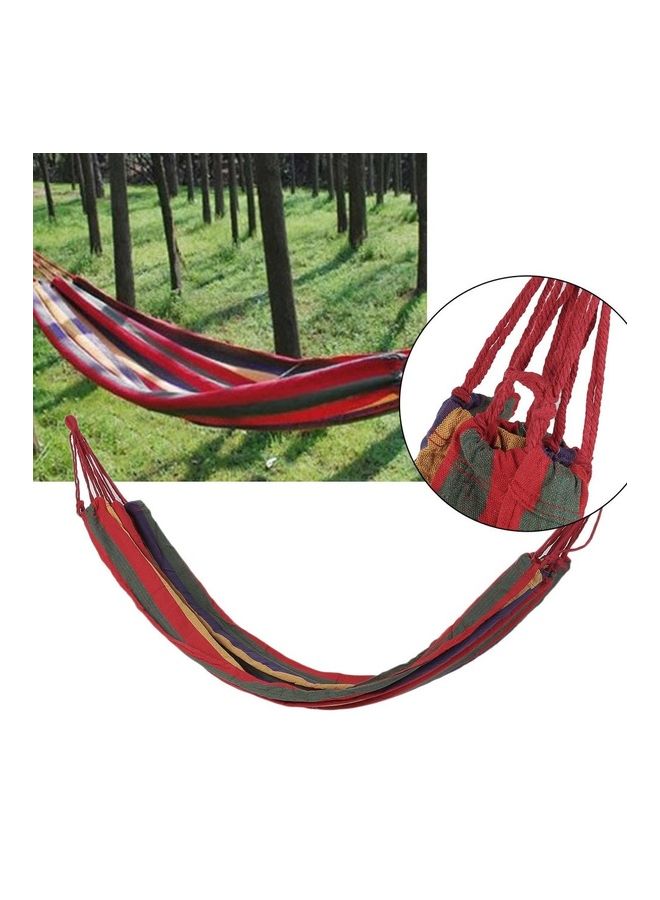 Generic Canvas Striped Swing Single Bed Hammock Red 280x80cm  - Image 1