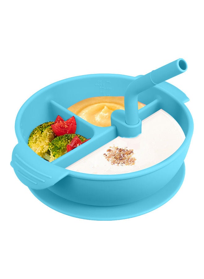 Silicone Placement with cover and Straw BPA-Free Heat-Resistant Baby Food Plate - Image 1