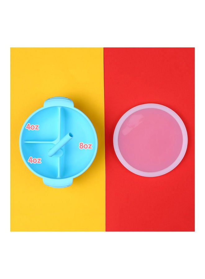 Silicone Placement with cover and Straw BPA-Free Heat-Resistant Baby Food Plate - Image 2