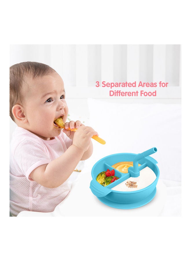 Silicone Placement with cover and Straw BPA-Free Heat-Resistant Baby Food Plate - Image 5