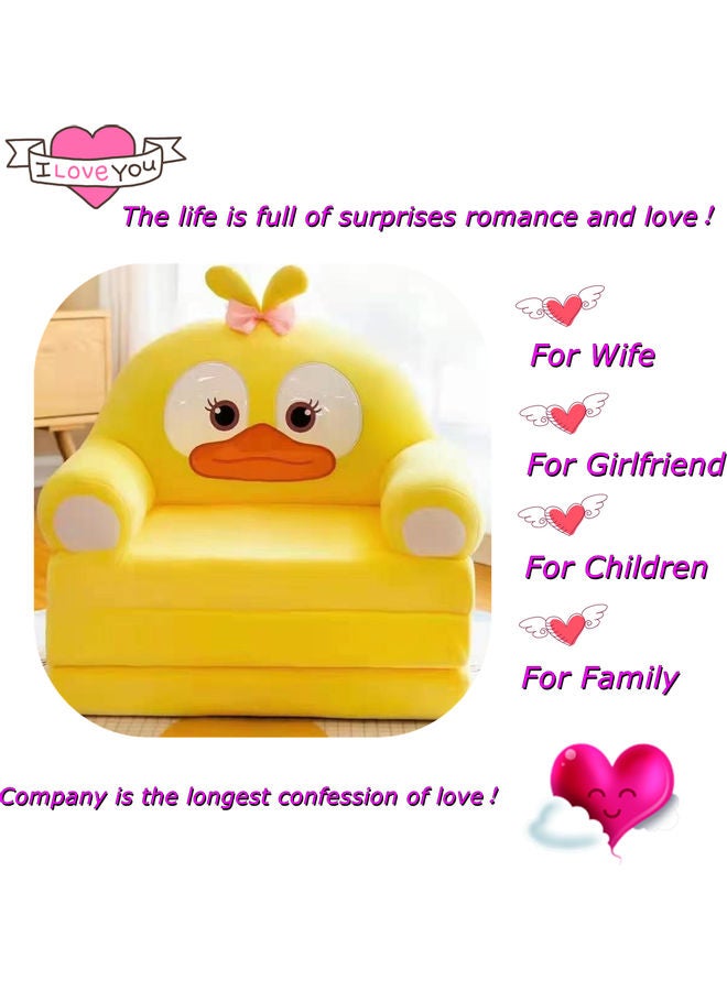 tts - 2 In 1 Flip Open Foldable Kids' Sofa Yellow - Image 1