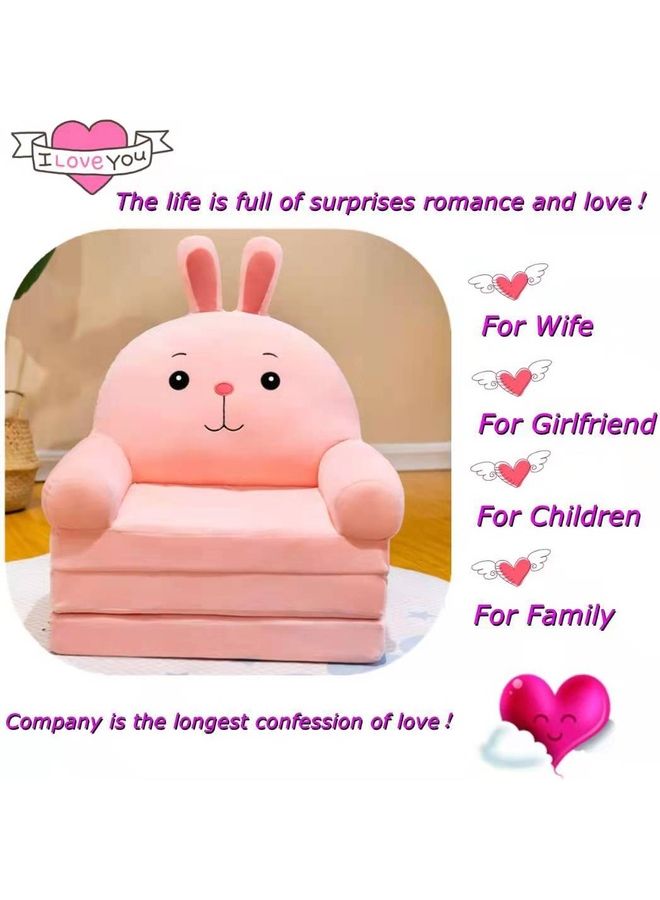 tts - 2 In 1 Flip Open Foldable Kids' Sofa Pink - Image 1