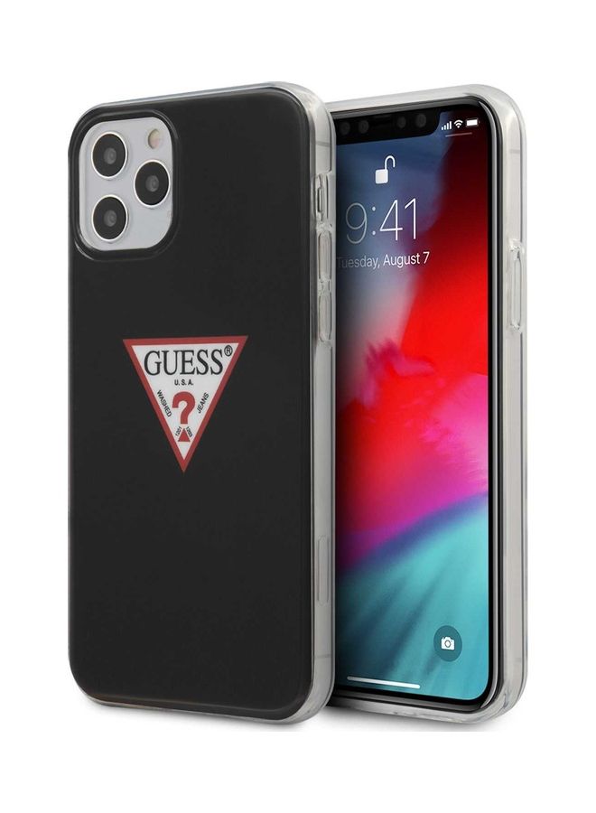 GUESS Triangle Logo Hard Case for iPhone 12/12 Pro 6.1-inch Black - Image 1