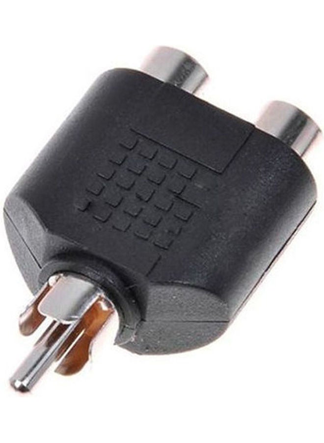 1 X Male To 2 Female X Rca Av Y Splitter Adapter Connector For Audio Cable Black