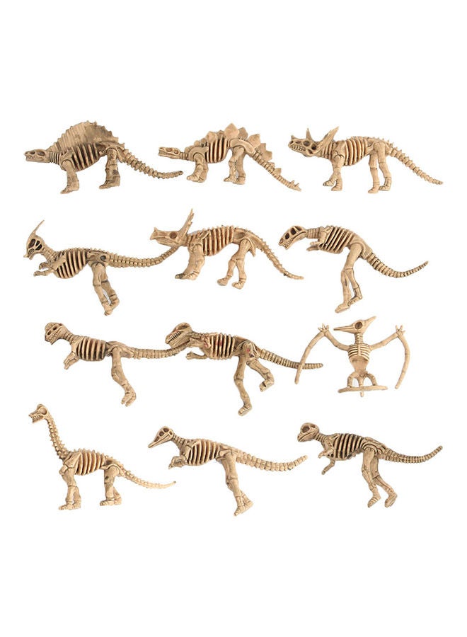 12-Piece Dinosaur Skeleton Figurine Toy Set - Image 1