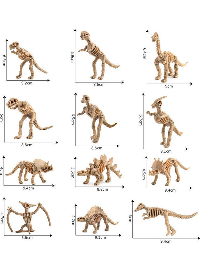 12-Piece Dinosaur Skeleton Figurine Toy Set - Image 5