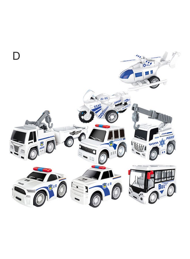 8-Piece Engineering Vehicle Toy Set White