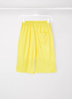 ABOF Printed Elastic Waistband Drawstring Mid-Rise Shorts Yellow/Black  - Image 2