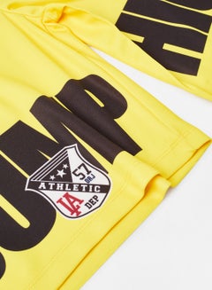 ABOF Printed Elastic Waistband Drawstring Mid-Rise Shorts Yellow/Black  - Image 4