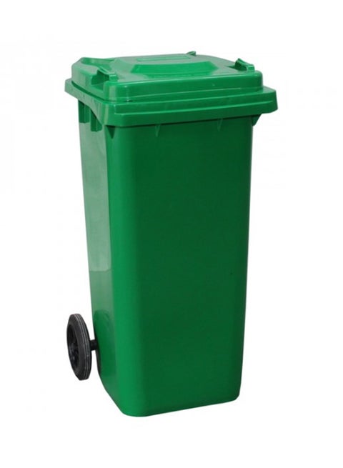 Trash Can With Wheels Green 120Liters