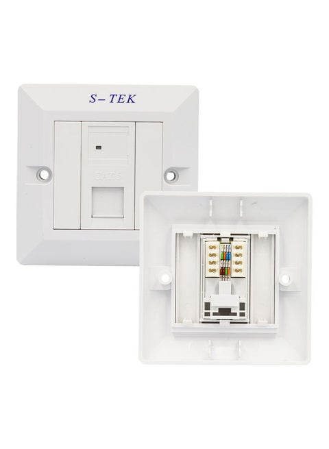CAT-6 Network RJ-45 Face Plate With Key Stone Jack Single Port White