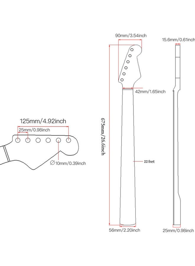 Generic - Maple Wood Electric Guitar Neck - Image 1