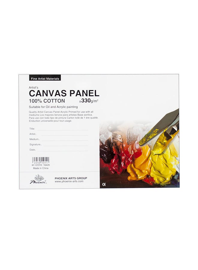 Phoenix Artist's Rectangle Rough Finish Canvas Panel Board White