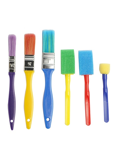 6-Piece Multipurpose Paint Brushes Multicolour