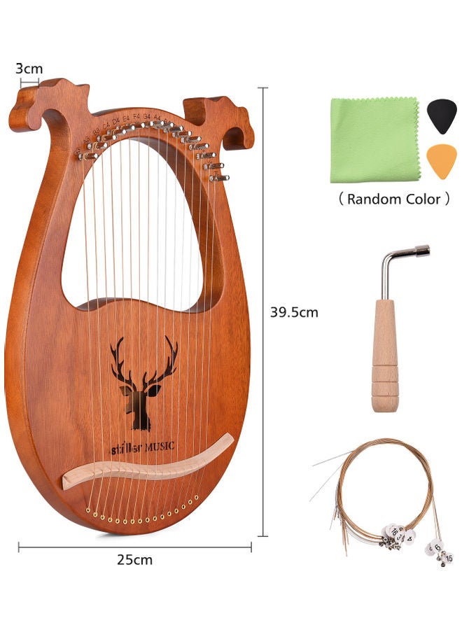 ammoon - 16-String Lyre Harp Instrument With Hammer Strings And Cleaning Cloth - Image 1