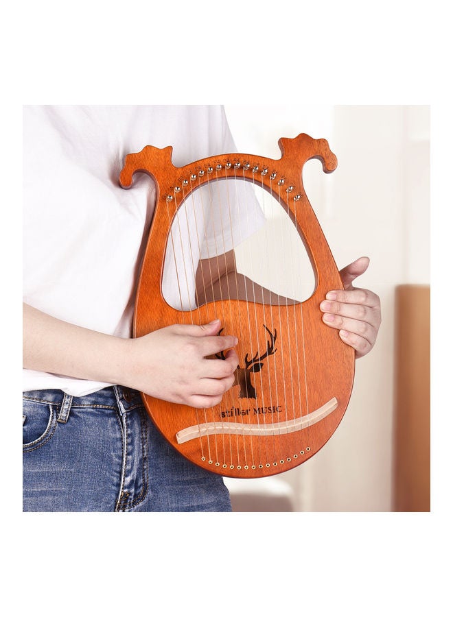 ammoon - 16-String Lyre Harp Instrument With Hammer Strings And Cleaning Cloth - Image 1