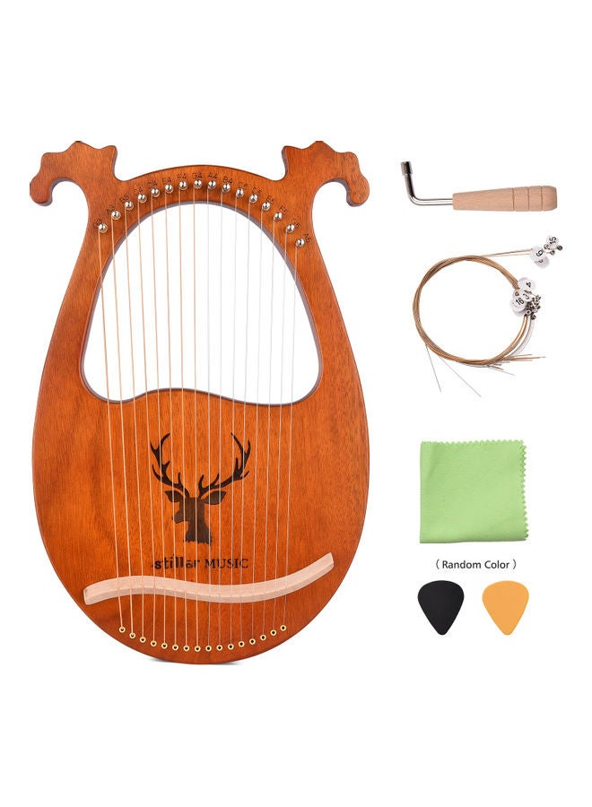 ammoon - 16-String Lyre Harp Instrument With Hammer Strings And Cleaning Cloth - Image 1
