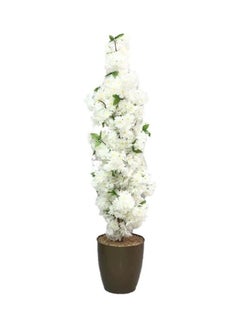Artificial Potted Tree White/Green/Brown