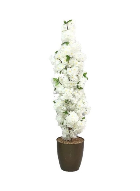 Artificial Potted Tree White/Green/Brown