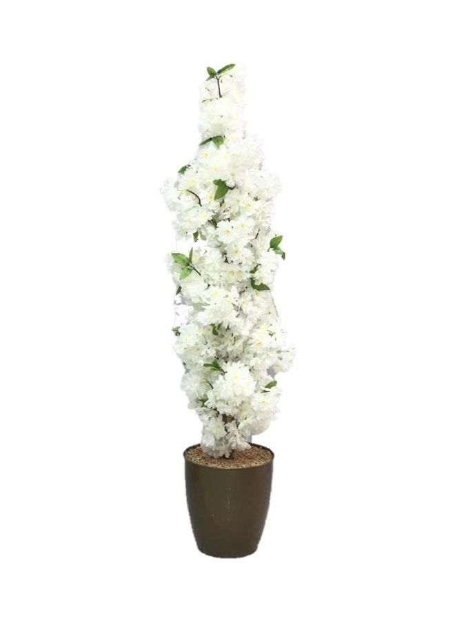 AL KHALDIYA - Artificial Potted Tree White/Green/Brown - Image 1