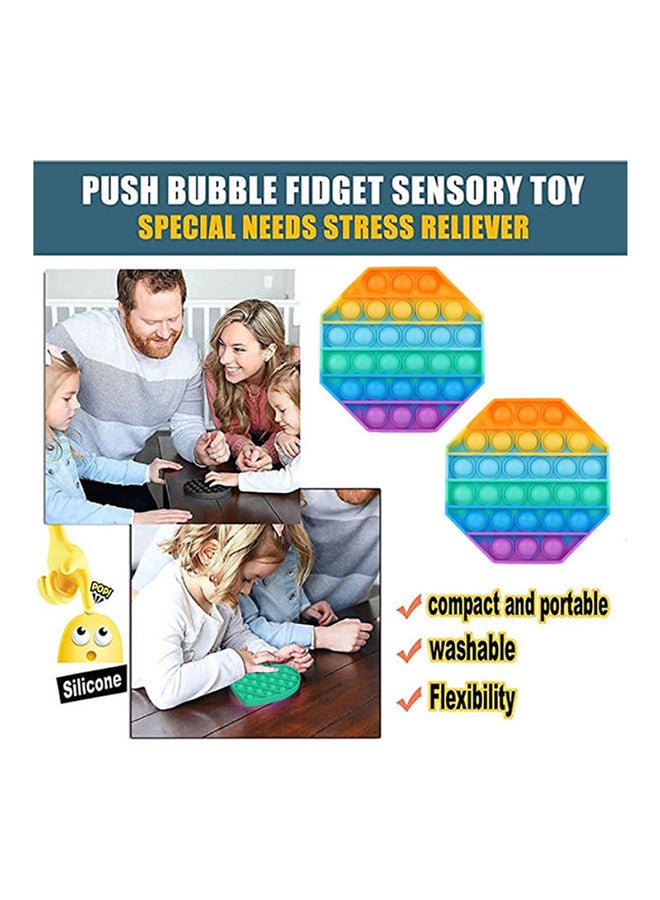 كيدل - 2-Piece Thinking Chess And Rodent Control Pioneer Interactive Pop It Bubble Rainbow Educational Game Toy 12.5x12.5x1.5cm - Image 1