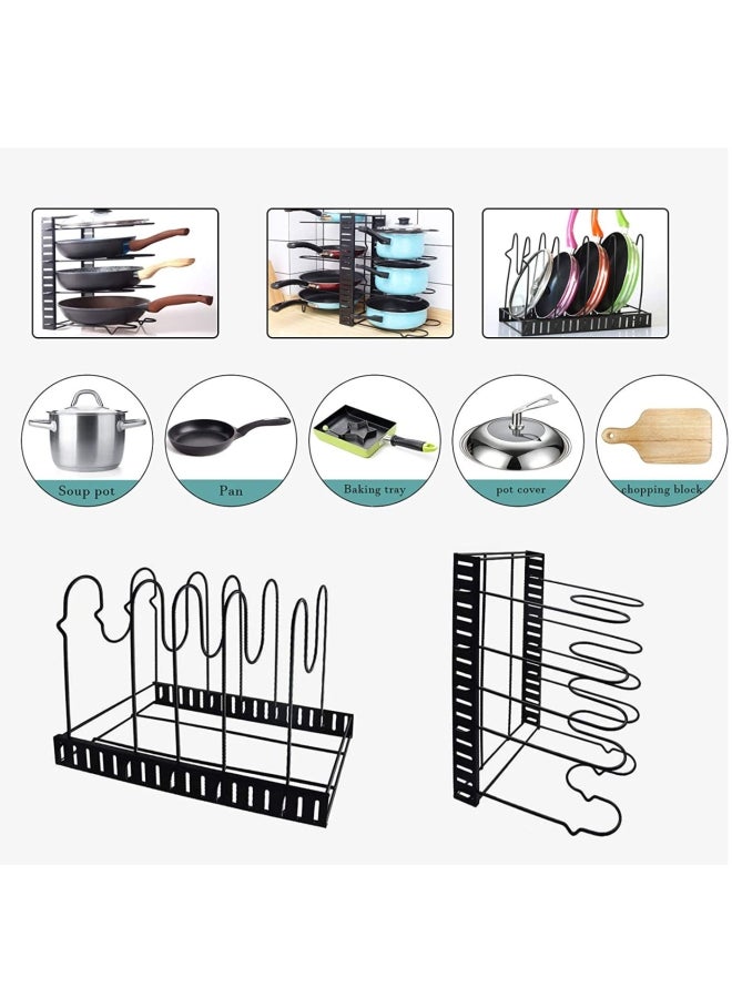 ZENHOME 5-Tiers Pot And Pan Organizer Black 15inch - Image 4