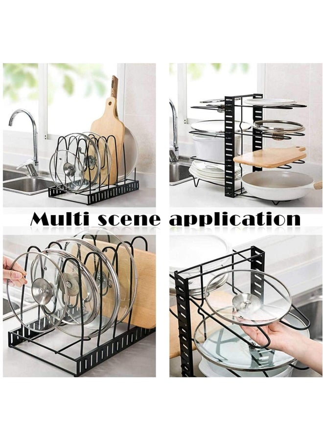 ZENHOME 5-Tiers Pot And Pan Organizer Black 15inch - Image 3