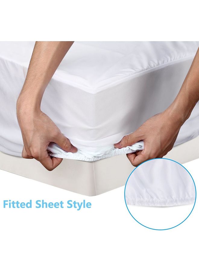 PENHALIGON'S Waterproof Mattress Protector With Face Of Towel Microfiber White 200x140cm  - Image 2