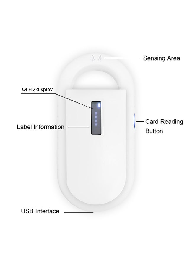 Portable Pet Microchip Scanner White 15x4x9cm - Image 2
