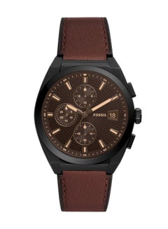FOSSIL Men's Leather Chronograph Watch FS5798 - 42 mm - Brown  - Image 1