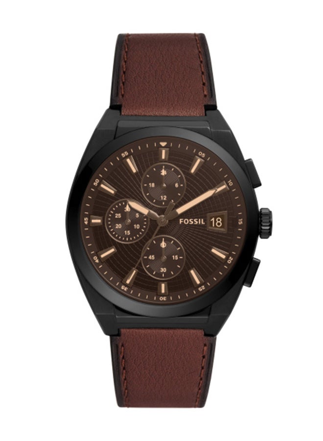 FOSSIL Men's Leather Chronograph Watch FS5798 - 42 mm - Brown  - Image 1