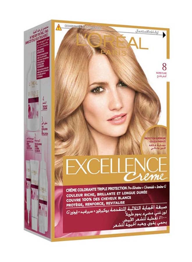Excellence Creme Hair Colour 8 Light Blonde