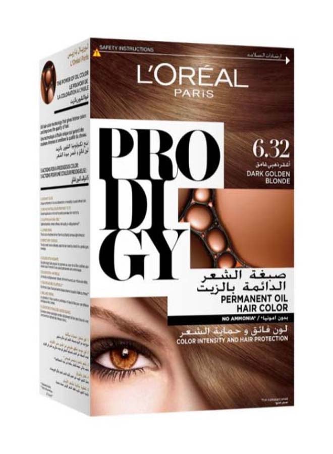 L'OREAL PARIS Prodigy Permanent Oil Hair Color New Amonia Free 6.32 Dark Golden Blonde  - Image 1