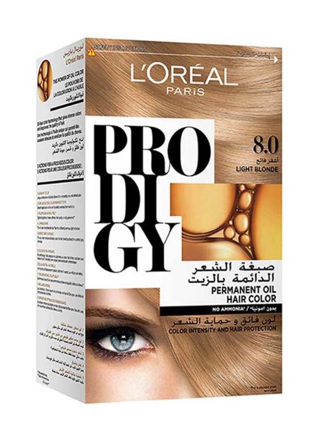 L'OREAL PARIS Prodigy Permanent Oil Hair Color No Ammonia Color Intensity And Hair Protection 8.0 Light Blonde  - Image 1
