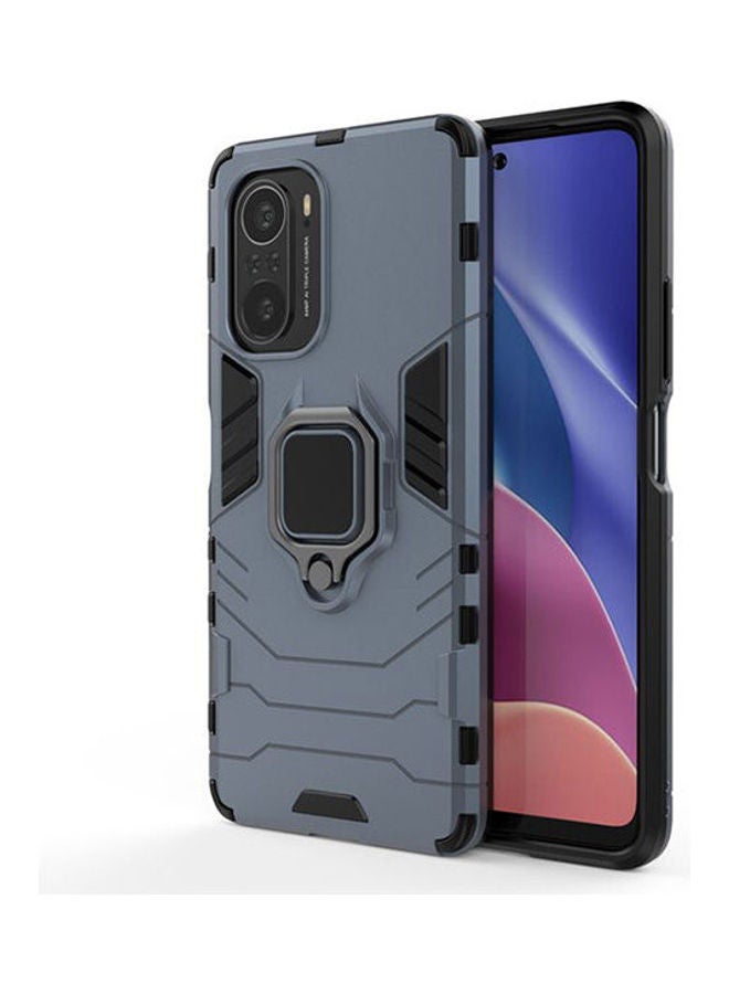 For Xiaomi Poco F3 Case 360 Rotating Tough Ring St And Kickst And Shockproof  Phone Case For Xiaomi Poco F3 Marble Blue 