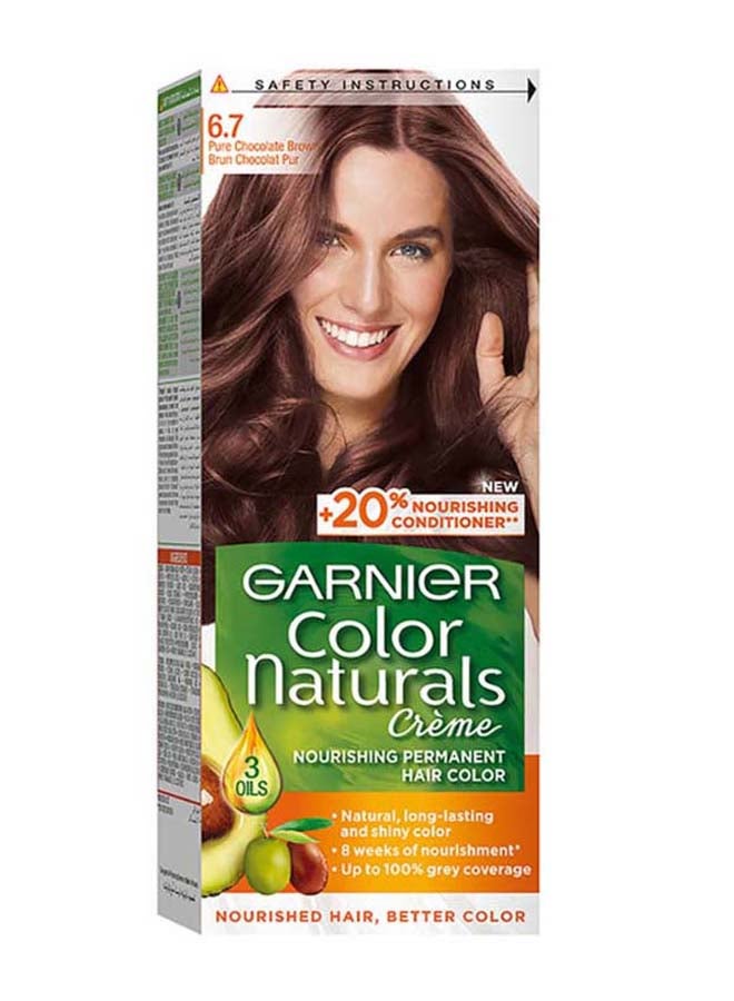 Garnier Color Naturals Permanent Hair Color 6.7 Pure Chocolate Brown 