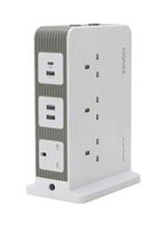 14-in-1 Multi-Socket Power Tower White