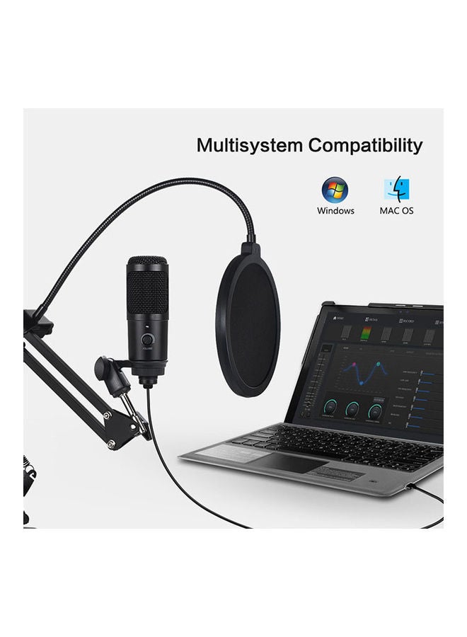 Arabest Studio Desktop Recording USB Condenser Microphone Kit Black  - Image 5