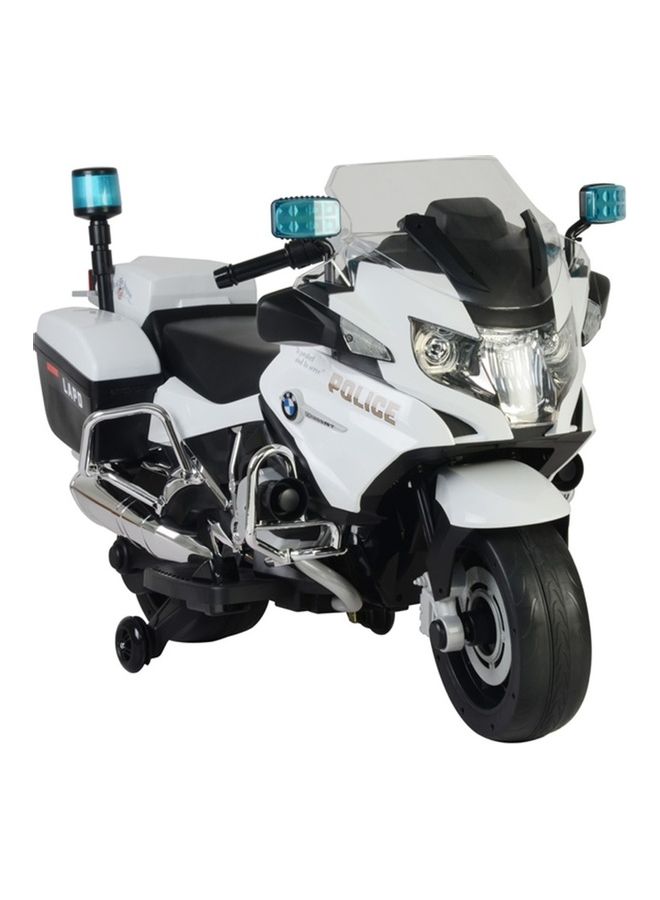 BMW Police Powered Riding Motorbike White - Image 1