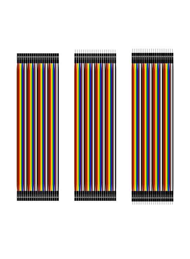 3-Piece Dupont Cable Line Jumper Wire For Arduino Multicolour 20cm - Image 1