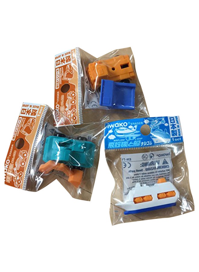 Iwako 10 Assorted Eraser  Vehicle Collection (Erasers Will Be Randomly Selected From The Image Shown) Assorted Colour - Image 2