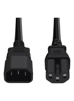 S-TEK Heavy Duty Computer Power Extension C14 Male to C15 Female Power Cable 1.8 Mtr Black - v1625554816/N48787653A_2