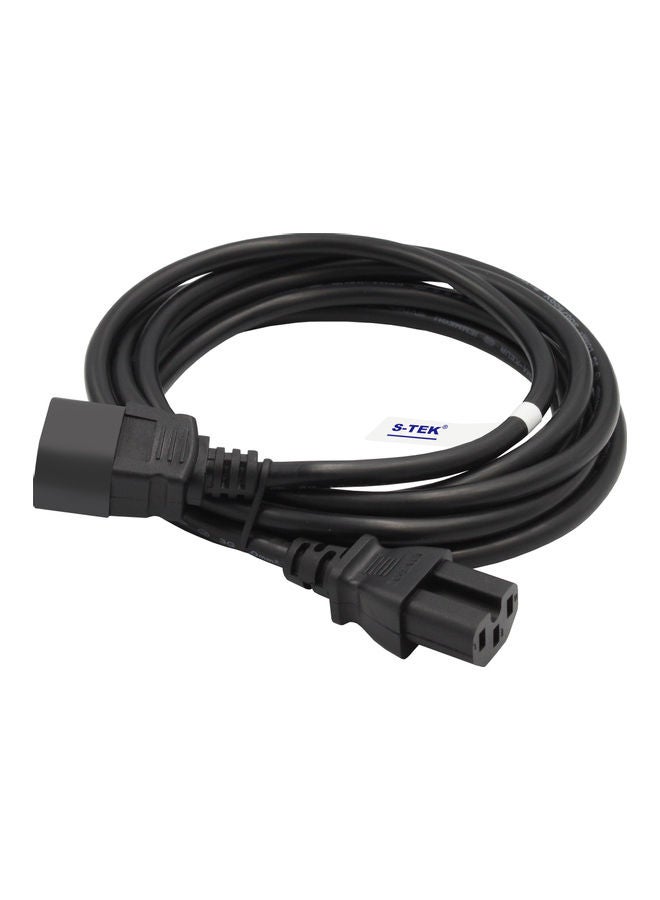 S-TEK Heavy Duty Computer Power Extension C14 Male to C15 Female Power Cable 5 Mtr Black - v1625554817/N48787655A_4