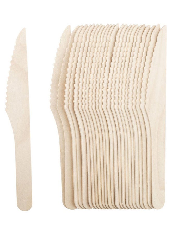 SNH 50-Piece Disposable Wooden Knife Beige 90grams  - Image 1