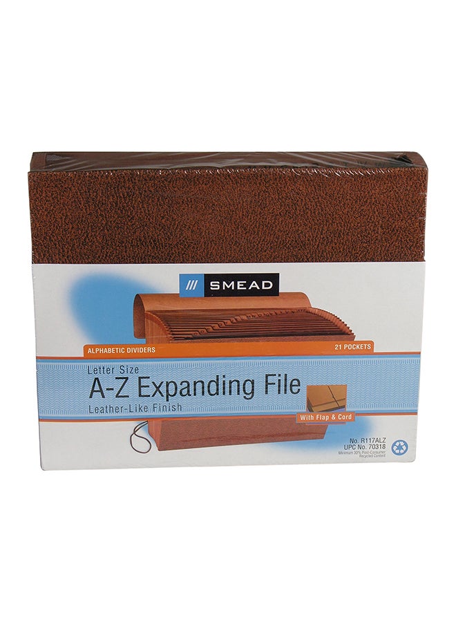 Smead 21-Pockets Expanding File Brown