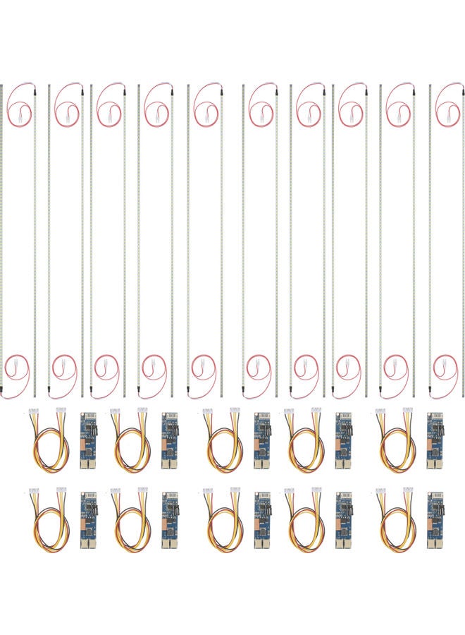 KKmoon 10-Piece 540mm LED Strip Back Light with Driver Board Multicolour - Image 1