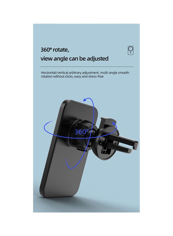 15W Magnetic Car Wireless Charger With Mount Holder Auto-Clamping Black - Image 4