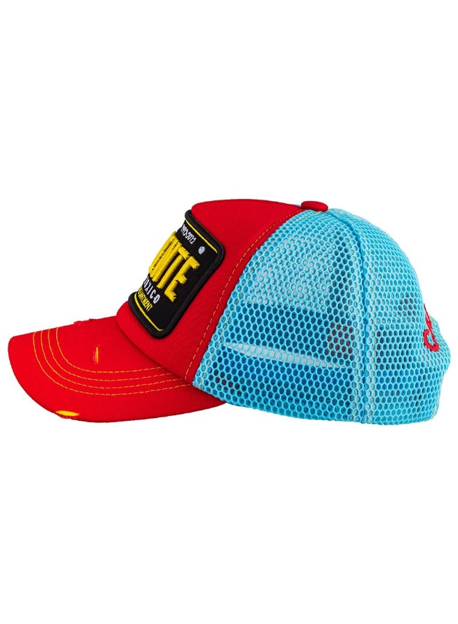 Caliente Casual Stylish Cap Red/Blue  - Image 2